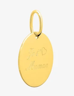 Pendentif jeton plaqué or gravé "Je t'aime maman" SO OR