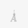 Pendentif lettre A argent 925‰ rhodié et oxydes de zirconium SO OR