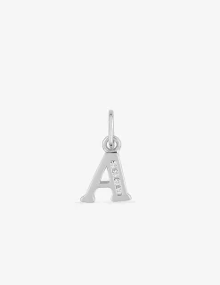 Pendentif lettre A argent 925‰ rhodié et oxydes de zirconium SO OR