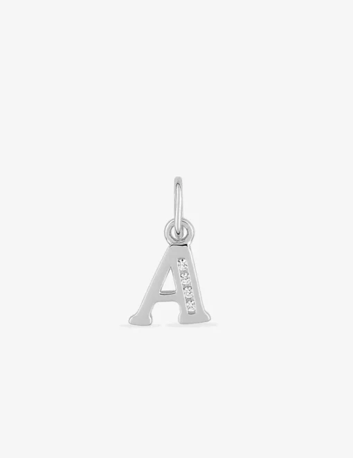 Pendentif lettre A argent 925‰ rhodié et oxydes de zirconium SO OR