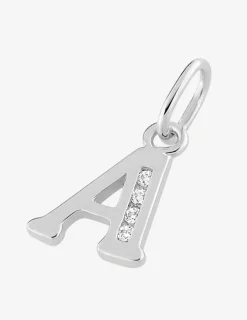 Pendentif lettre A argent 925‰ rhodié et oxydes de zirconium SO OR