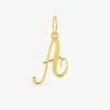 Pendentif lettre A écriture cursive plaqué or SO OR