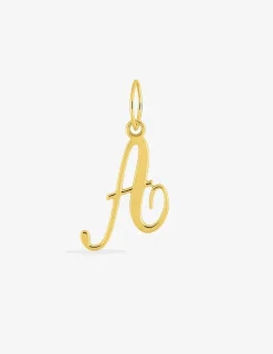 Pendentif lettre A écriture cursive plaqué or SO OR