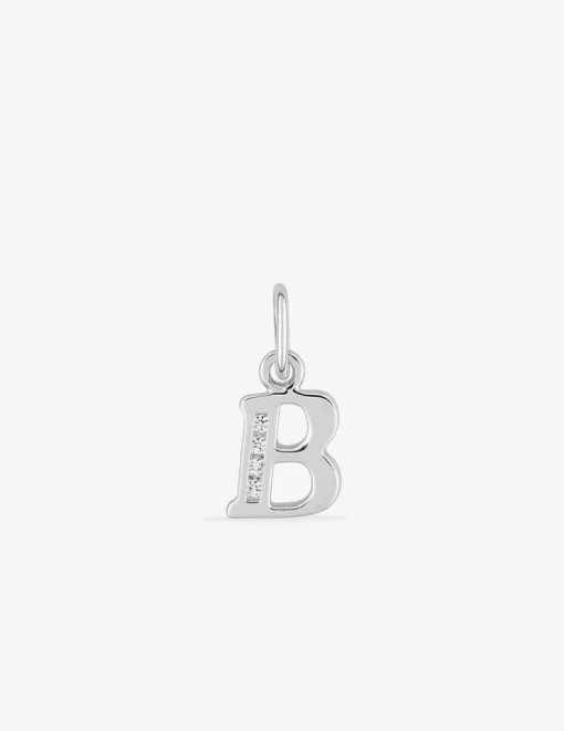 Pendentif lettre B argent 925‰ rhodié et oxydes de zirconium SO OR