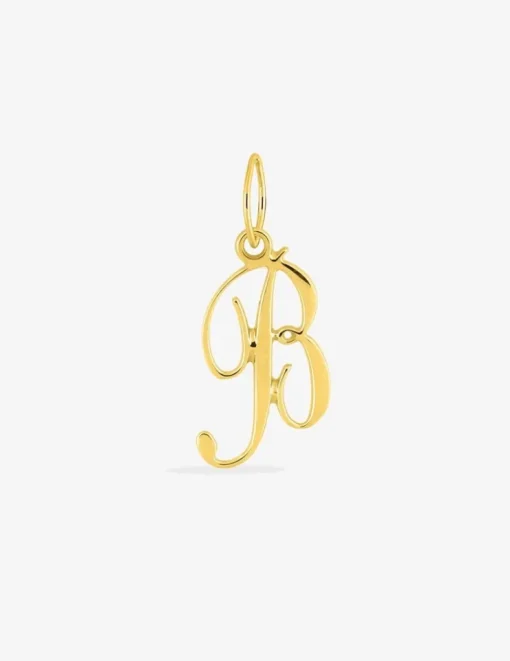 Pendentif lettre B écriture anglaise plaqué or SO OR