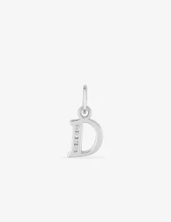 Pendentif lettre D argent 925‰ rhodié et oxydes de zirconium SO OR