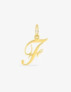 Pendentif lettre F anglaise or jaune 375‰ SO OR