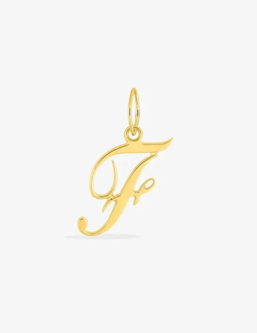 Pendentif lettre F anglaise or jaune 375‰ SO OR