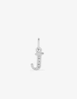 Pendentif lettre J argent 925‰ rhodié et oxydes de zirconium SO OR