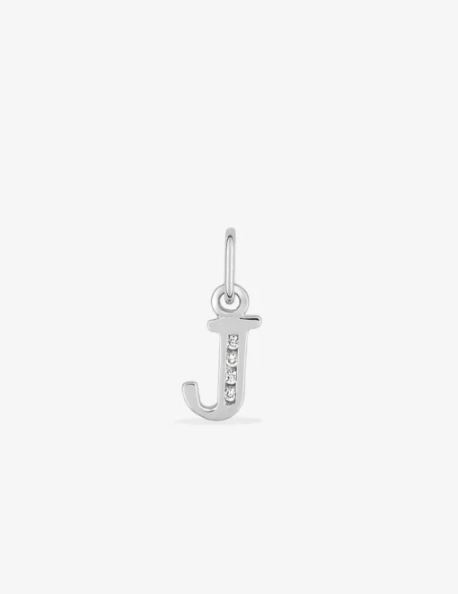 Pendentif lettre J argent 925‰ rhodié et oxydes de zirconium SO OR