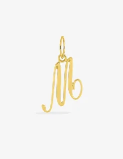 Pendentif lettre M écriture anglaise or jaune 750‰ SO OR