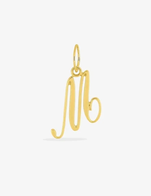 Pendentif lettre M écriture anglaise or jaune 750‰ SO OR