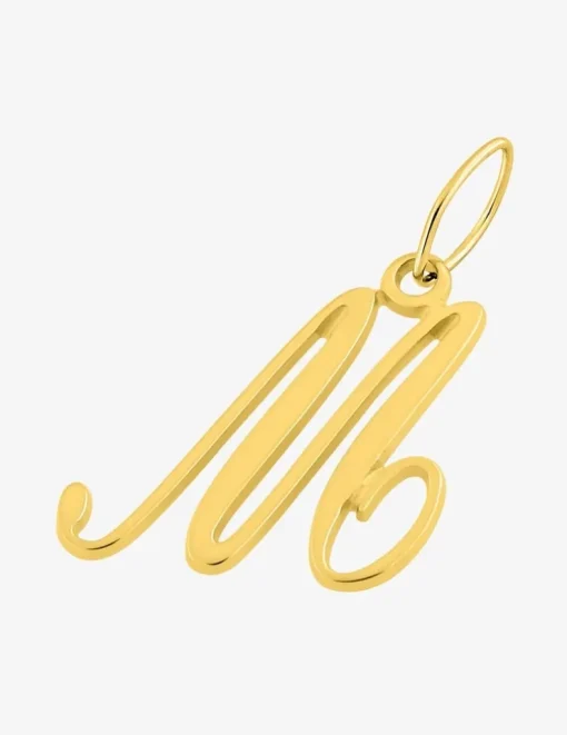 Pendentif lettre M écriture anglaise or jaune 750‰ SO OR