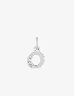Pendentif lettre O argent 925‰ rhodié et oxydes de zirconium SO OR