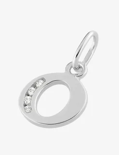 Pendentif lettre O argent 925‰ rhodié et oxydes de zirconium SO OR