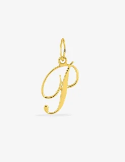 Pendentif lettre P écriture anglaise plaqué or SO OR