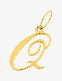 Pendentif lettre Q anglaise or jaune 375‰ SO OR