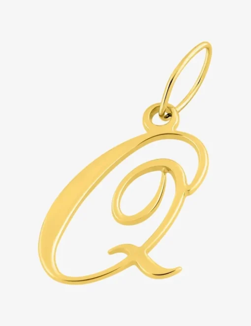 Pendentif lettre Q anglaise or jaune 375‰ SO OR