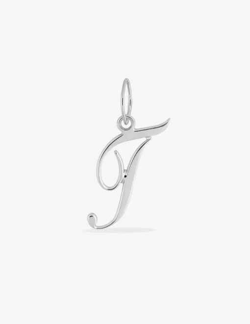 Pendentif lettre T en argent 925 ‰ rhodié SO OR
