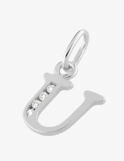Pendentif lettre U argent 925‰ rhodié et oxydes de zirconium SO OR