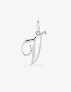 Pendentif lettre V anglaise en argent 925‰ rhodié SO OR