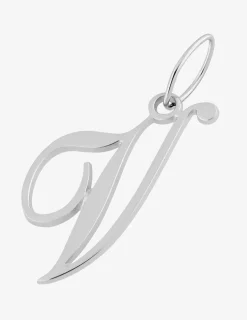 Pendentif lettre V anglaise en argent 925‰ rhodié SO OR