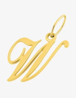 Pendentif lettre W anglaise or jaune 375‰ SO OR