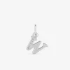 Pendentif lettre W argent 925‰ rhodié et oxydes de zirconium SO OR