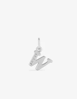 Pendentif lettre W argent 925‰ rhodié et oxydes de zirconium SO OR