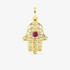 Pendentif main de Fatma or jaune 750‰ et rubis SO OR