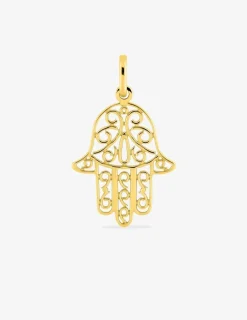 Pendentif main de Fatma or jaune 750 ‰ 15 X 25 mm SO OR