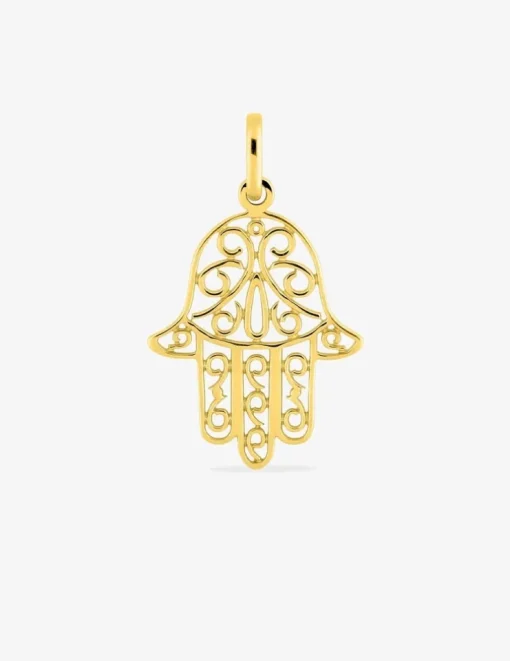 Pendentif main de Fatma or jaune 750 ‰ 15 X 25 mm SO OR