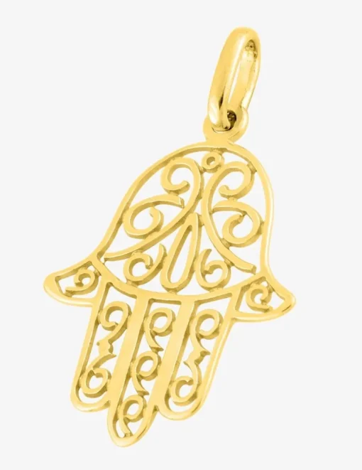 Pendentif main de Fatma or jaune 750 ‰ 15 X 25 mm SO OR