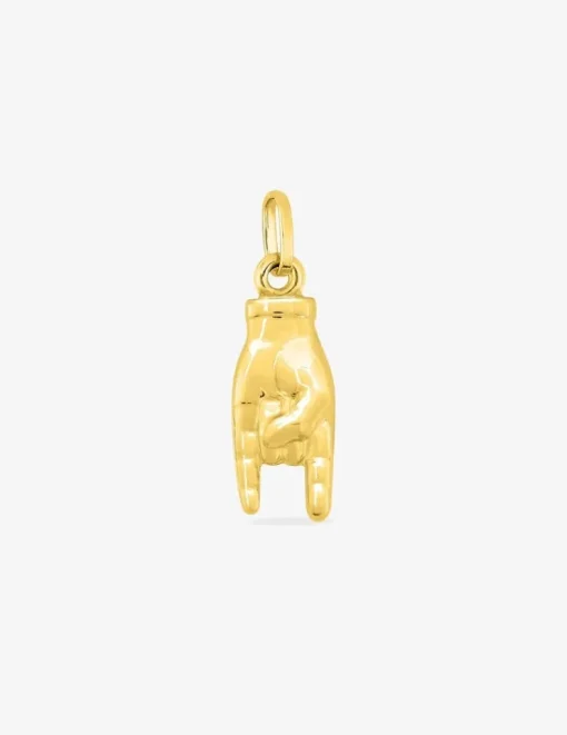 Pendentif main signe rock or jaune 750 ‰ SO OR