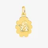 Pendentif médaille ange or jaune 750 ‰ plaque fantaisie SO OR