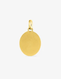 Pendentif médaille ange or jaune 750 ‰ plaque ovale SO OR