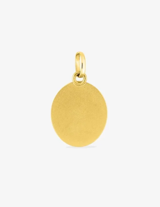 Pendentif médaille ange or jaune 750 ‰ plaque ovale SO OR