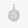 Pendentif médaille ange or blanc 750 ‰ 14 mm SO OR