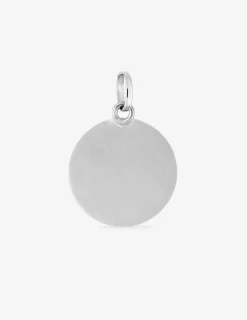 Pendentif médaille ange or blanc 750 ‰ 14 mm SO OR