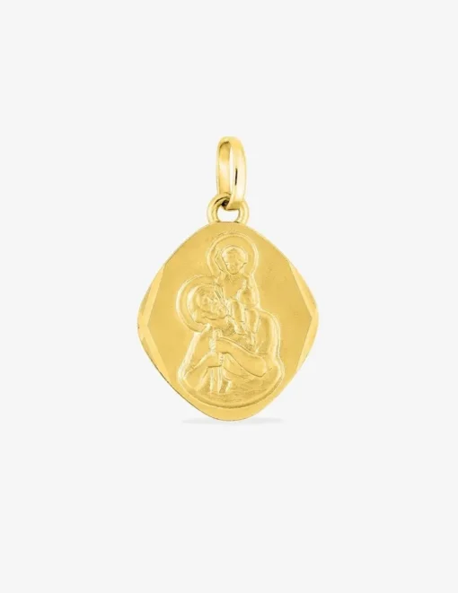 Pendentif médaille saint Christophe or jaune 750 ‰ 13 x 20 mm SO OR