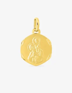 Pendentif médaille saint Christophe or jaune 750 ‰ 15 x 20 mm SO OR