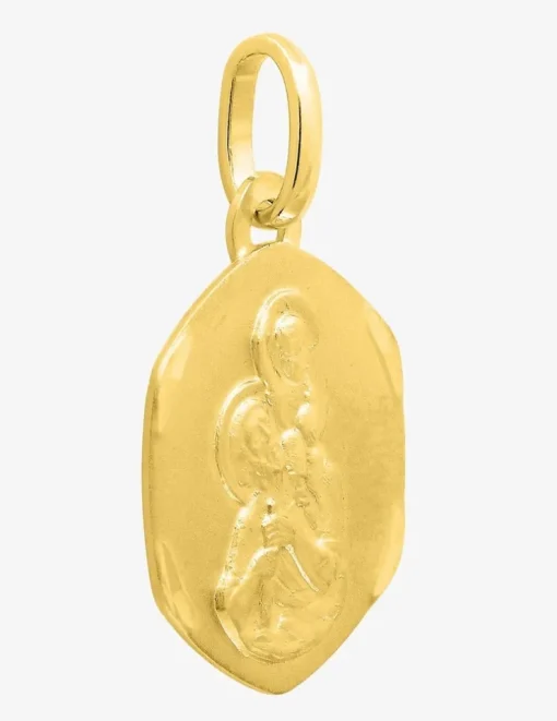 Pendentif médaille saint Christophe or jaune 750 ‰ 15 x 20 mm SO OR