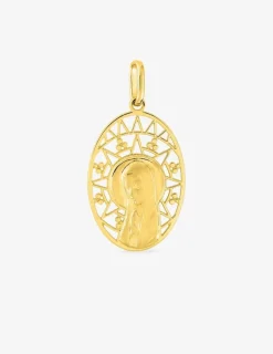 Pendentif médaille vierge or jaune 750 ‰ 14 x 25 mm SO OR
