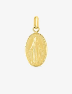 Pendentif médaille vierge miraculeuse or jaune 750 ‰ 11 x 22 mm SO OR