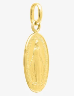 Pendentif médaille vierge miraculeuse or jaune 750 ‰ 11 x 22 mm SO OR