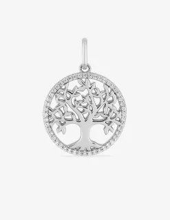 Pendentif motif arbre de vie en argent 925 ‰ rhodié, oxydes de zirconium SO OR