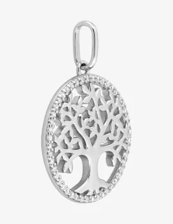 Pendentif motif arbre de vie en argent 925 ‰ rhodié, oxydes de zirconium SO OR