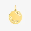 Pendentif or 750 ‰ jaune, une face à gaver et motif percé SO OR