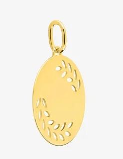 Pendentif or 750 ‰ jaune, une face à gaver et motif percé SO OR
