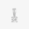 Pendentif or blanc 375 ‰ et oxyde de zirconium 4 mm SO OR